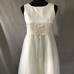 White Children's Dress with Tulle Skirt